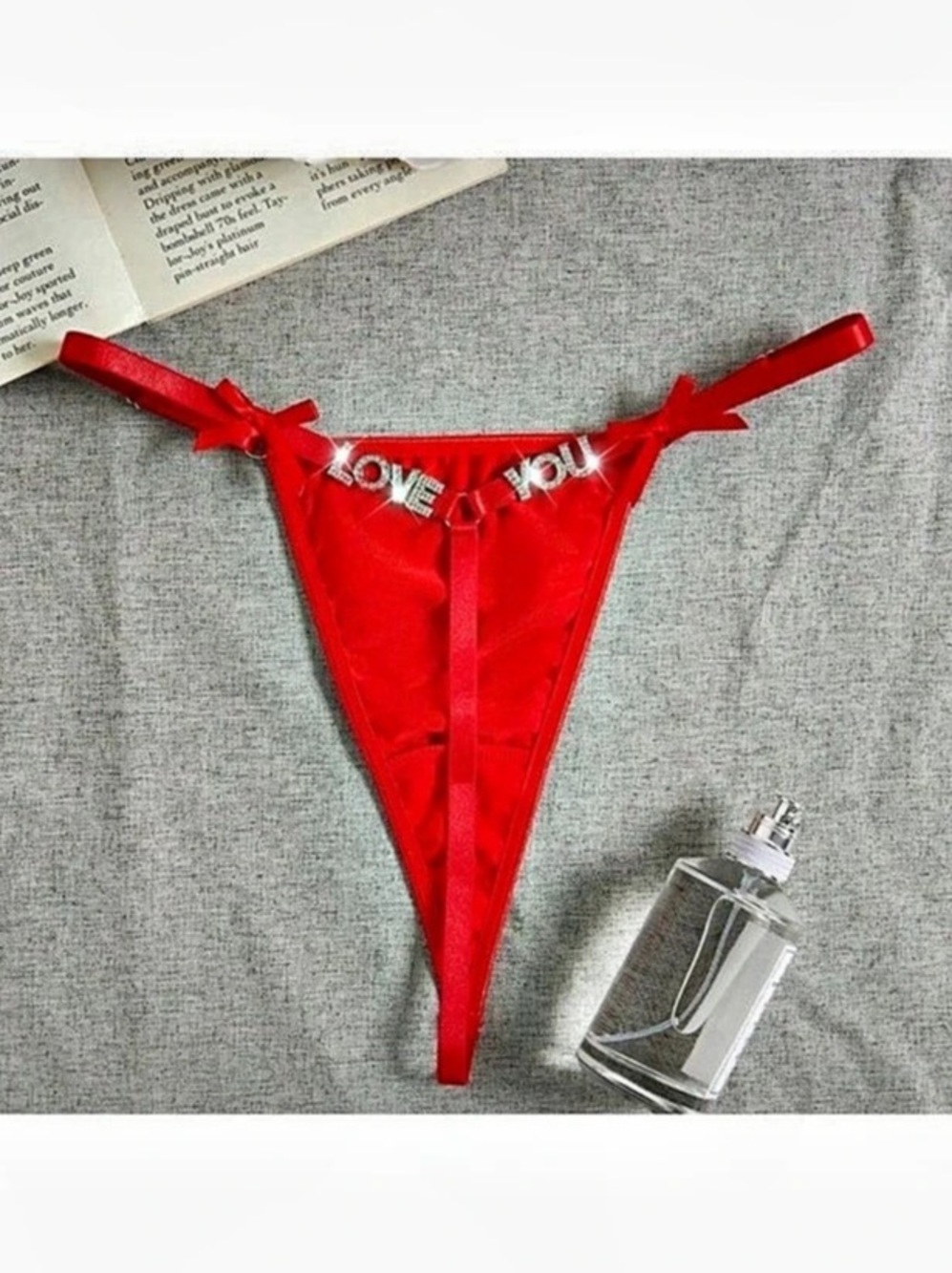 Red Rhinestone Thong Like New - Picture 4 of 4